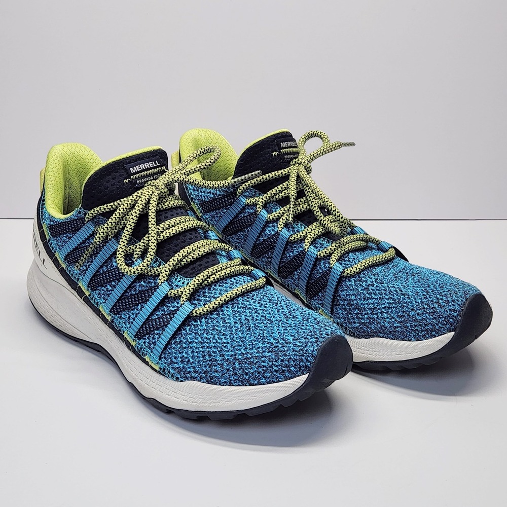 Merrell Bravada Edge Shoes Womens Size 8.5 Blue Knit Hiking Trail Sneakers